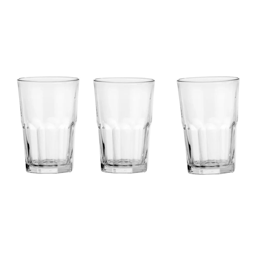 Clear Glass Large Tumbler Set Of 3